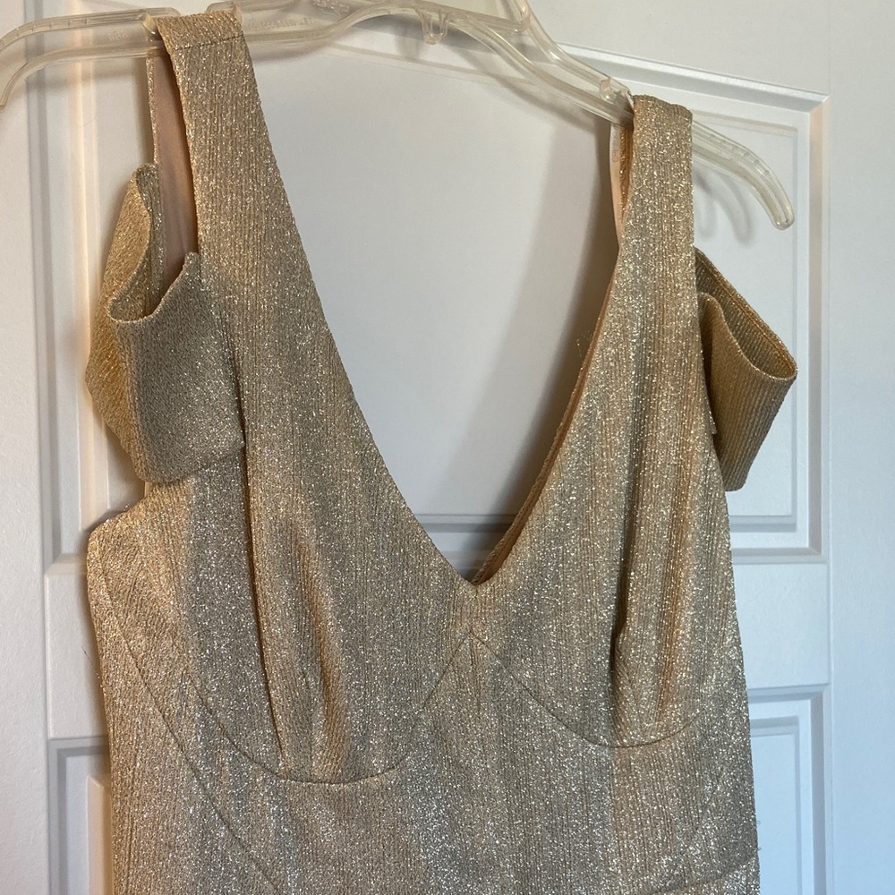 NWT Calvin Klein Shimmering Gold Size 14 Evening Gown